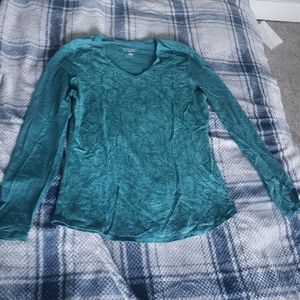 Teal green merino wool long sleeve